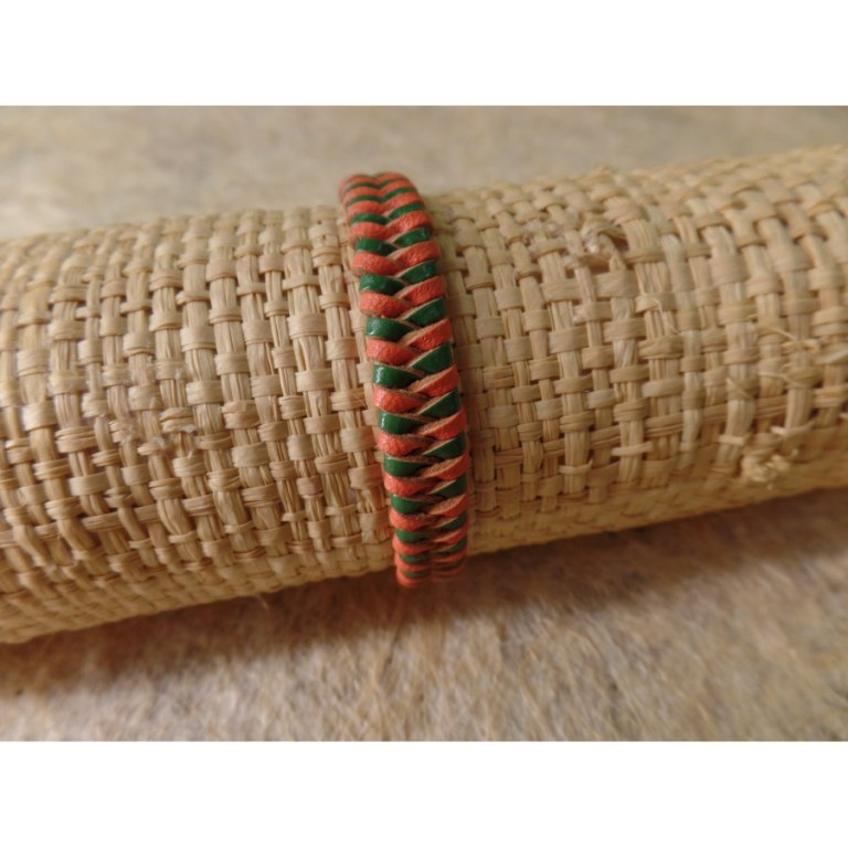 Bracelet natty orange et vert