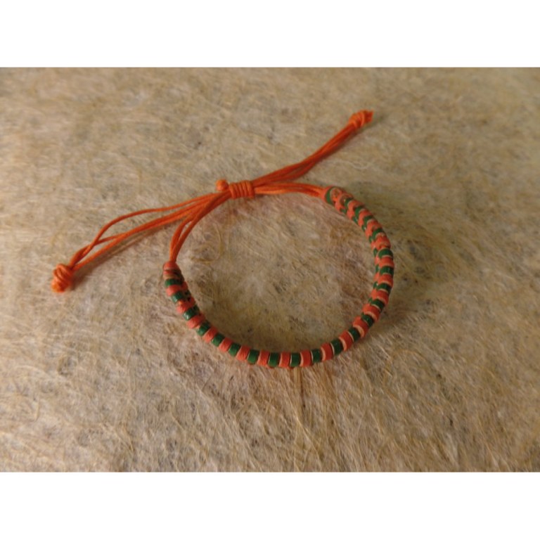 Bracelet natty orange et vert