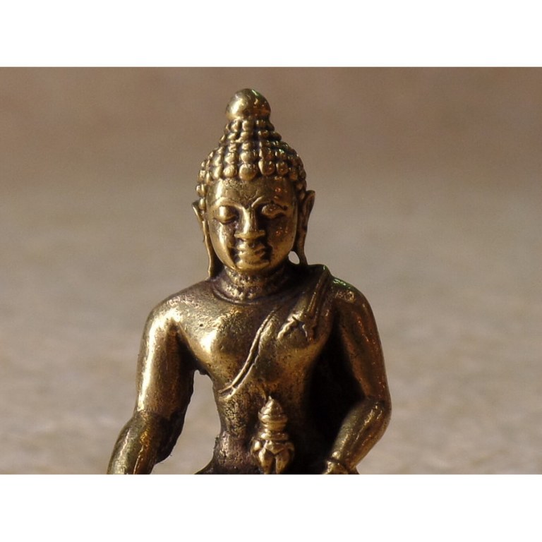 Miniature dorée Bouddha Bhaishavaguru 