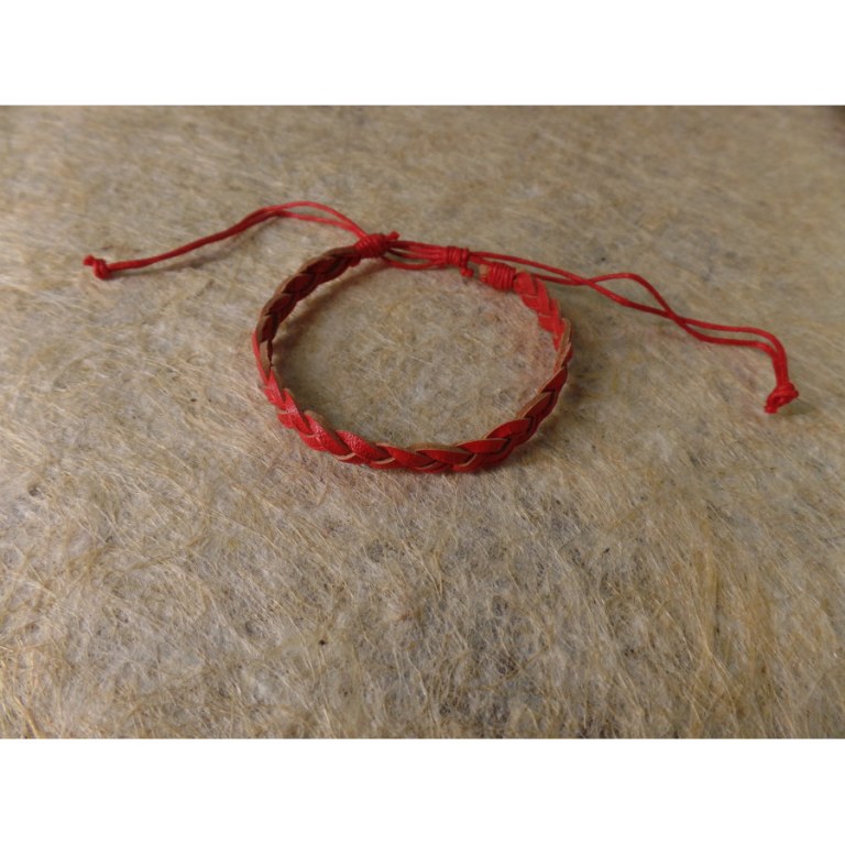 Bracelet cuir rouge Agustina