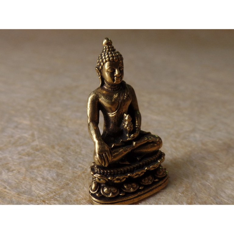 Miniature dorée Bouddha Bhaishavaguru 