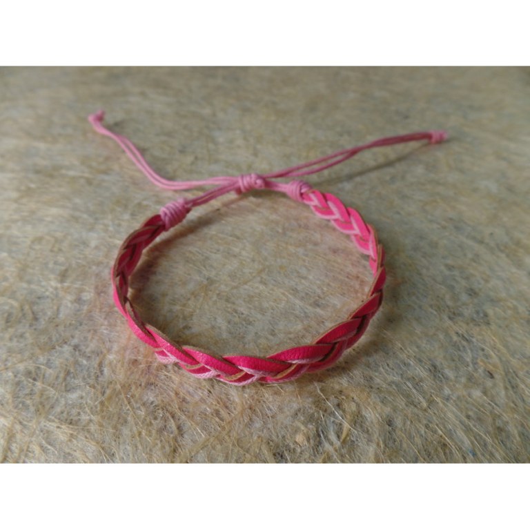 Bracelet cuir rose Agustina