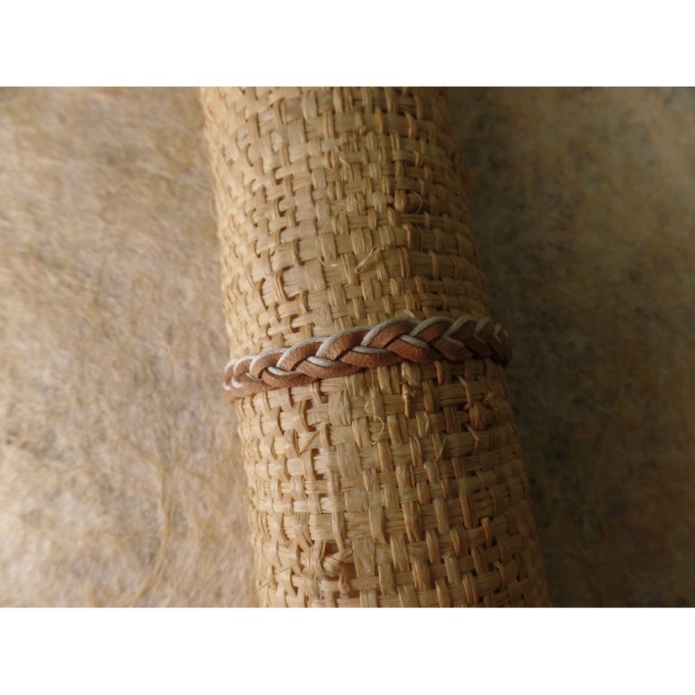 Bracelet cuir beige Agustina