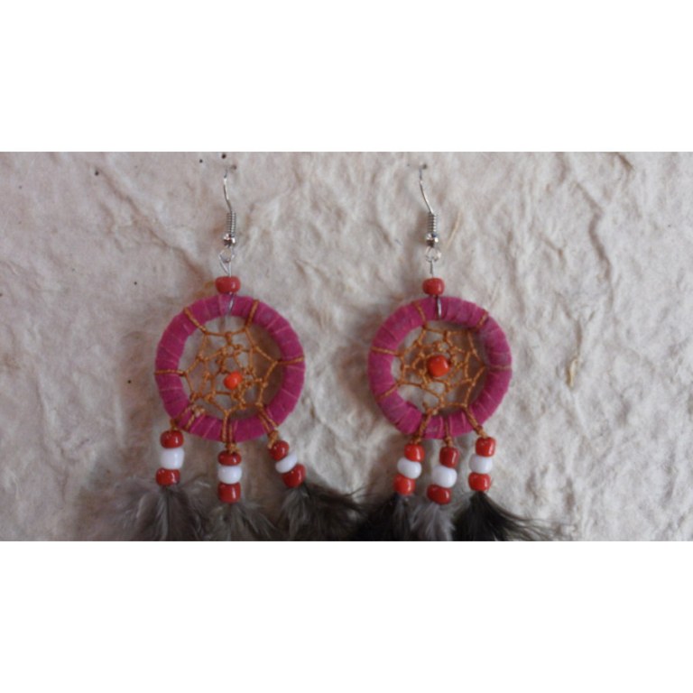 Pendants d'oreilles rose mak'i