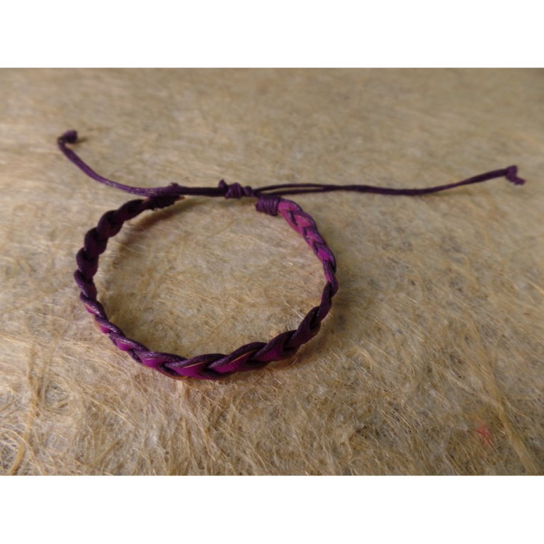 Bracelet cuir violet Agustina