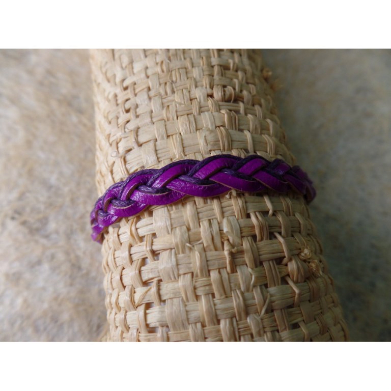 Bracelet cuir violet Agustina