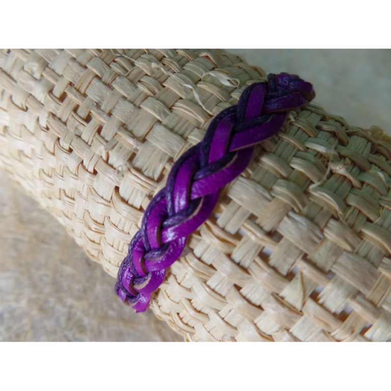 Bracelet cuir violet Agustina