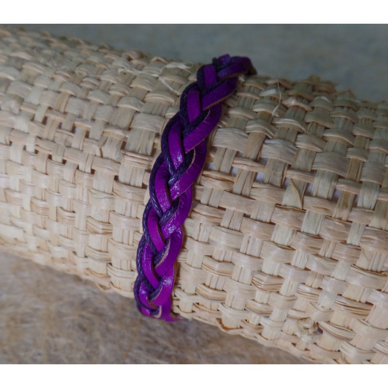 Bracelet cuir violet Agustina