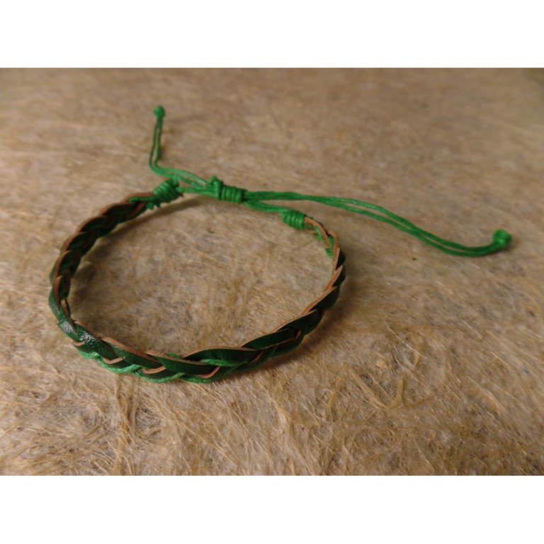 Bracelet cuir vert Agustina