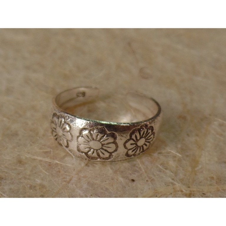 Bague orteil 3 fleurs