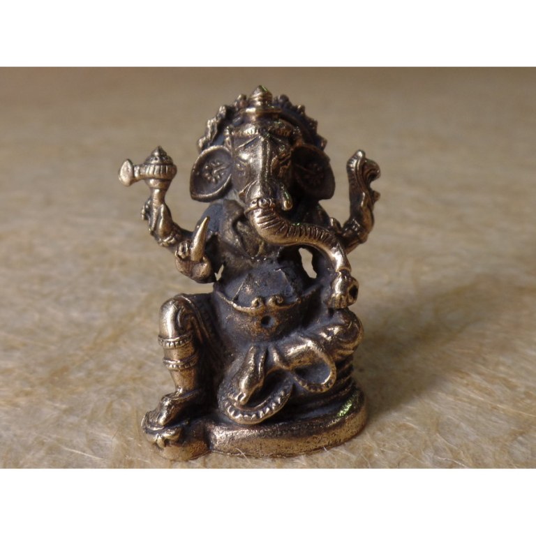 Petit Ganesh assis argenté
