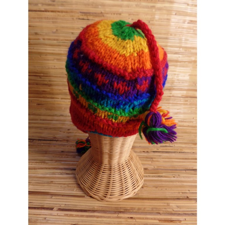 Chullo enfant jacquard arc en ciel