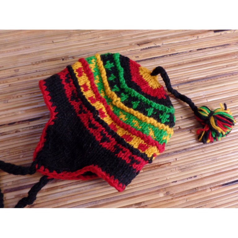 Chullo enfant jacquard rasta