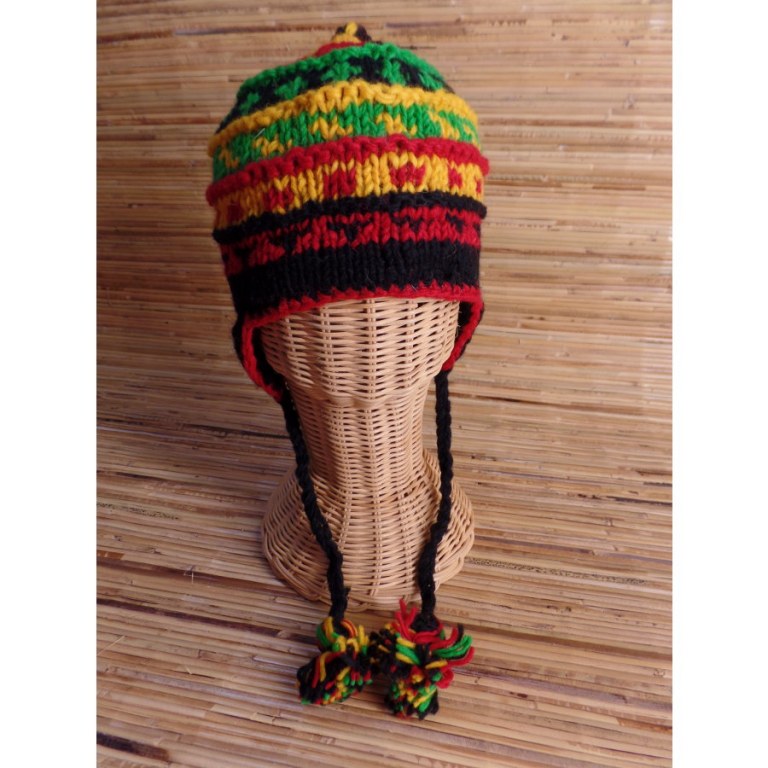 Chullo enfant jacquard rasta