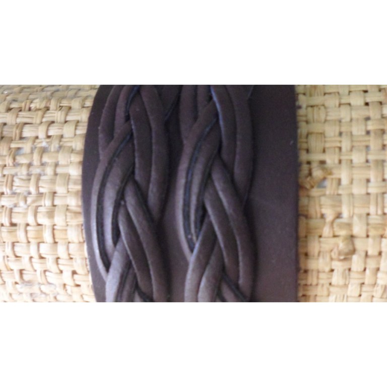 Bracelet 2 tresses marron 