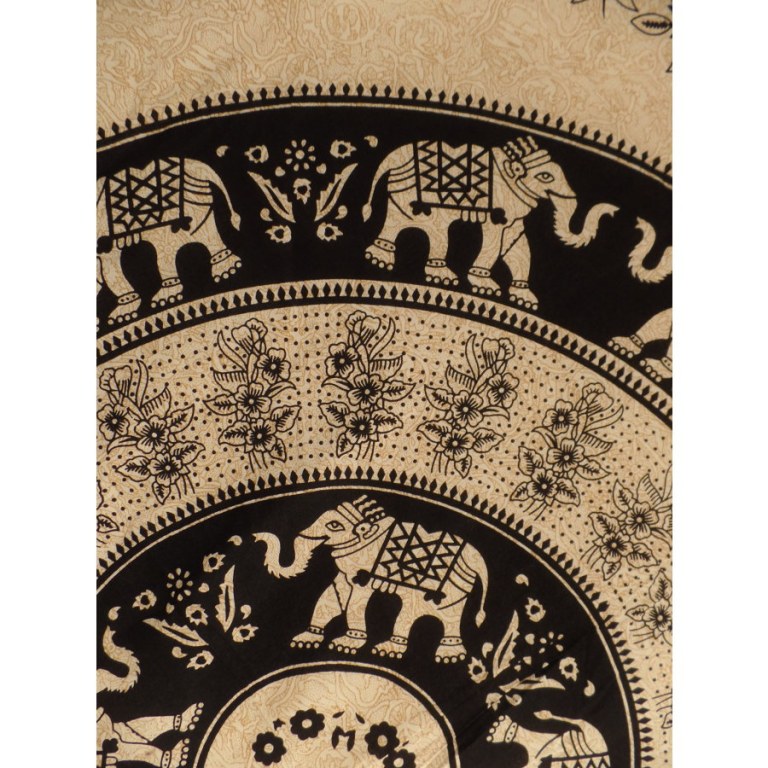 Tenture éléphants noir/blanc