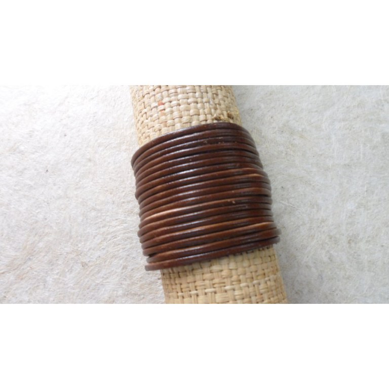 Bracelet cuir manchette marron