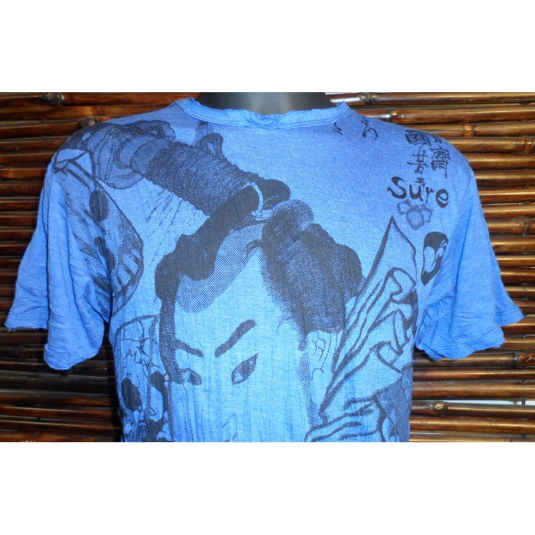 Tee shirt samouraï bleu foncé