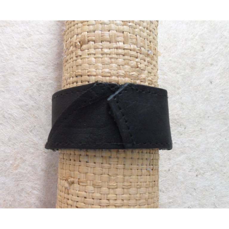 Bracelet small noir patch cuir 