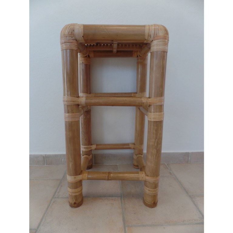 Tabouret carré bambou