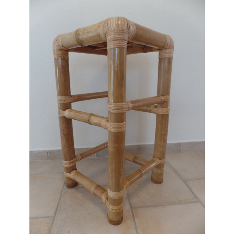 Tabouret carré bambou