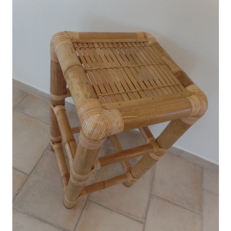 Tabouret carré bambou