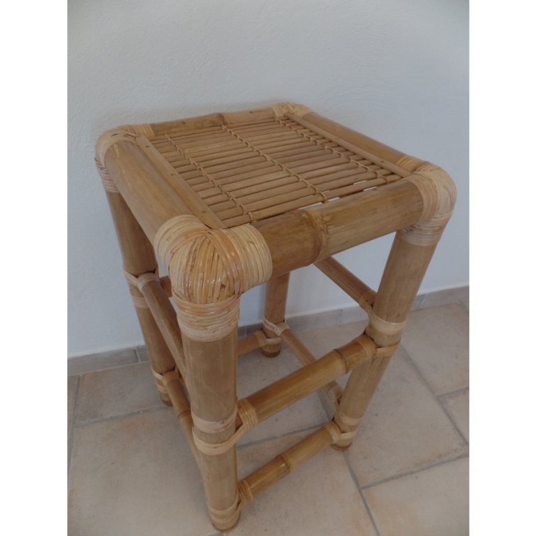 Tabouret carré bambou