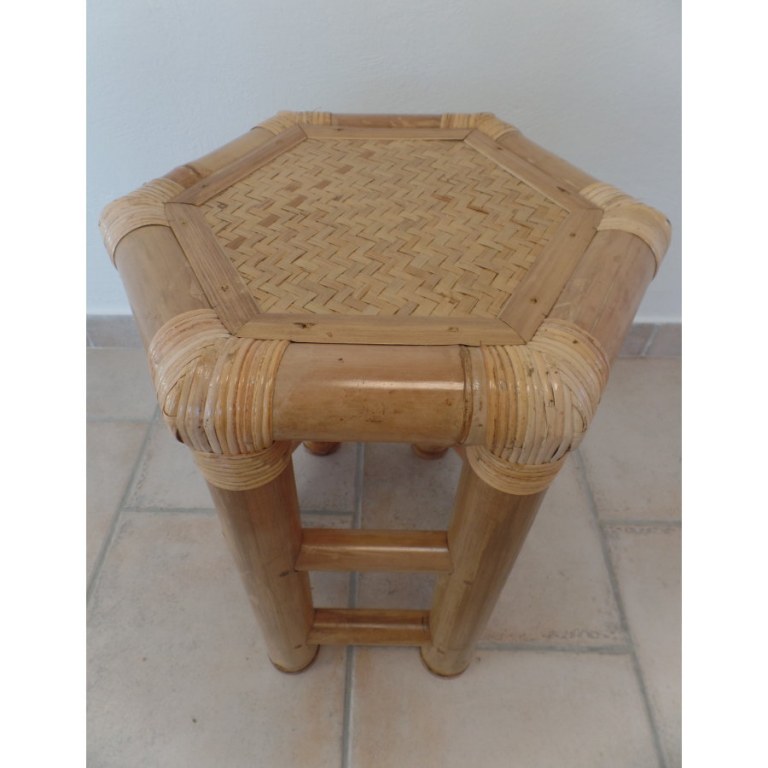 Tabouret bambou hexa