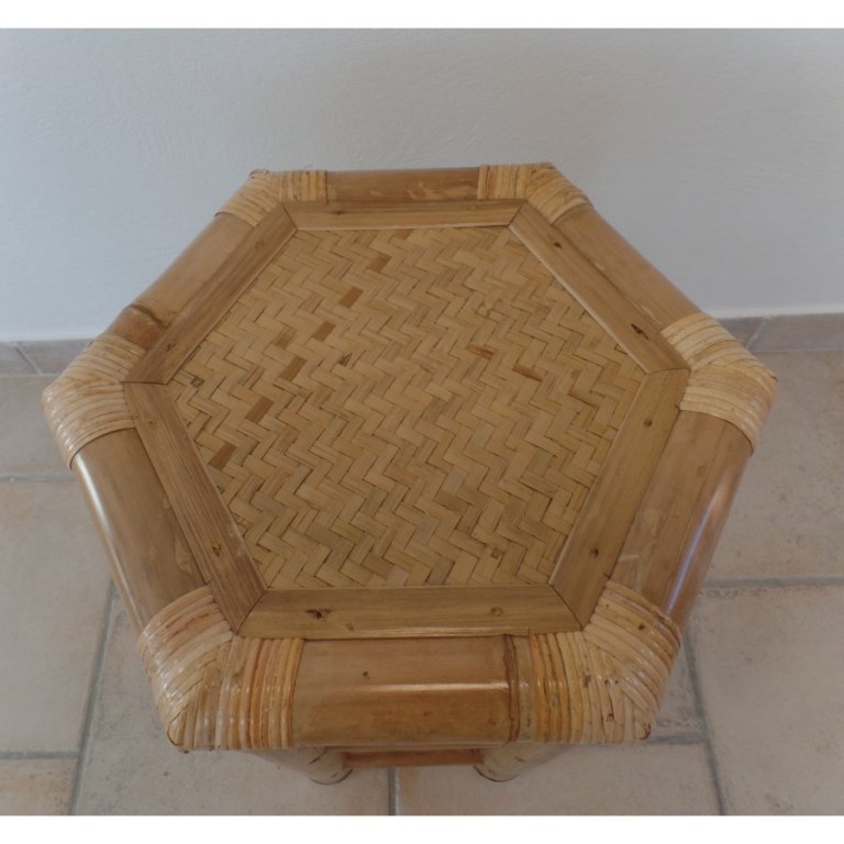 Tabouret bambou hexa