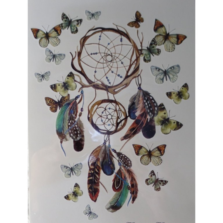 Tatouage attrape rêves papillons color