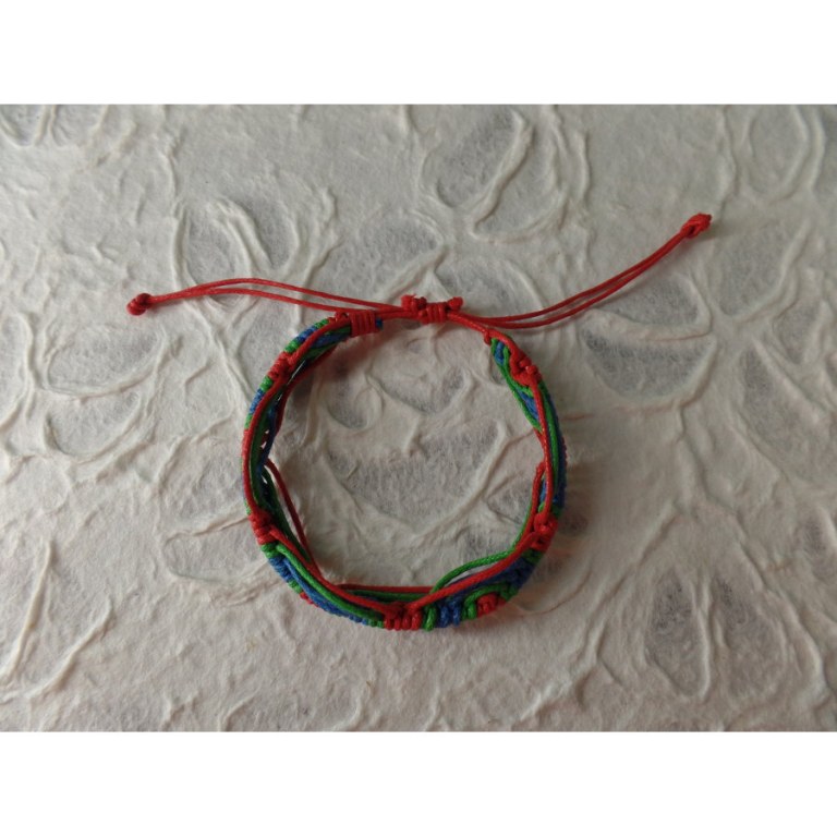 Bracelet wave rouge/bleu/vert