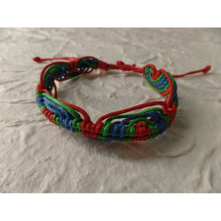 Bracelet wave rouge/bleu/vert