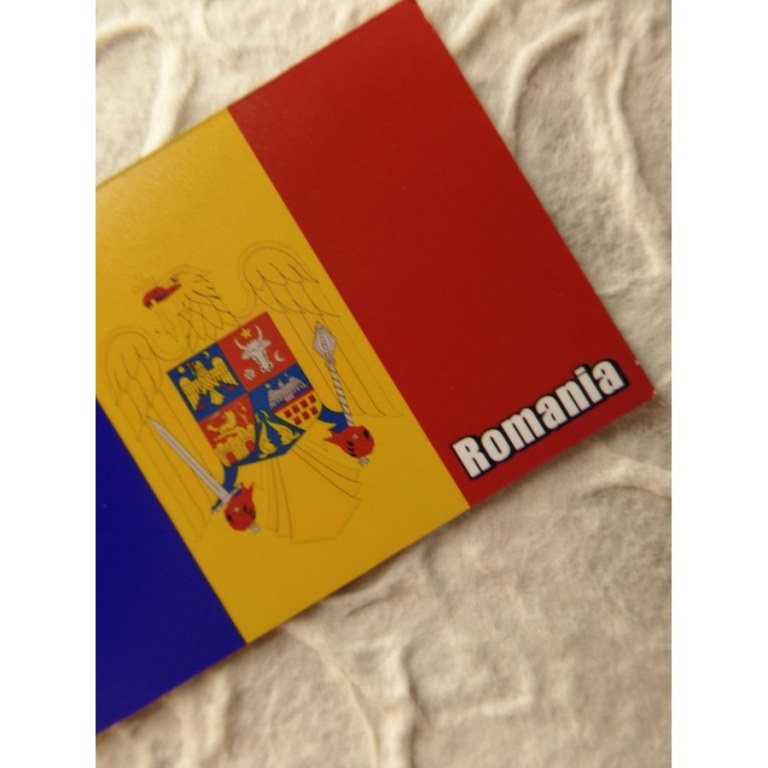 Aimant drapeau Roumanie avec blason
