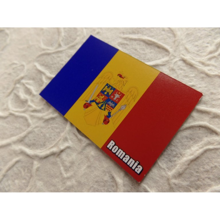 Aimant drapeau Roumanie avec blason