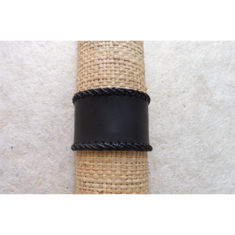 Bracelet cuir liseré noir