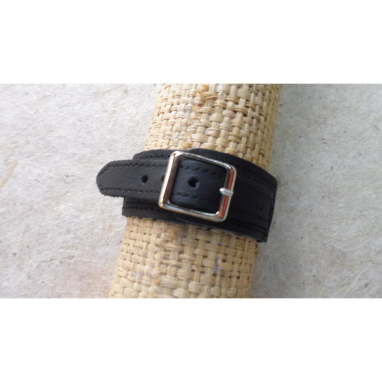 Bracelet noir mini ceinture boucle 