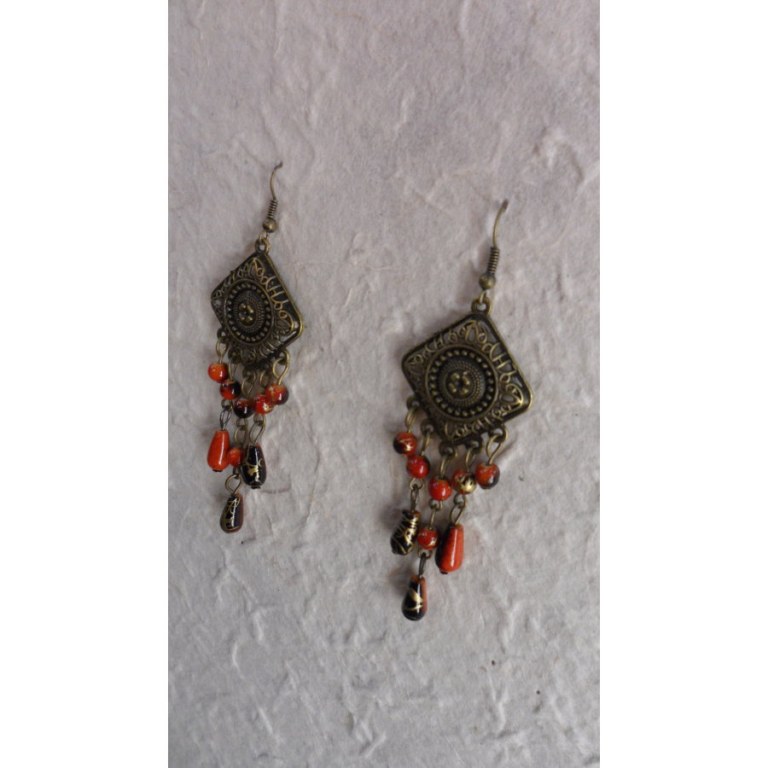 Boucles d'oreilles Hom caramel