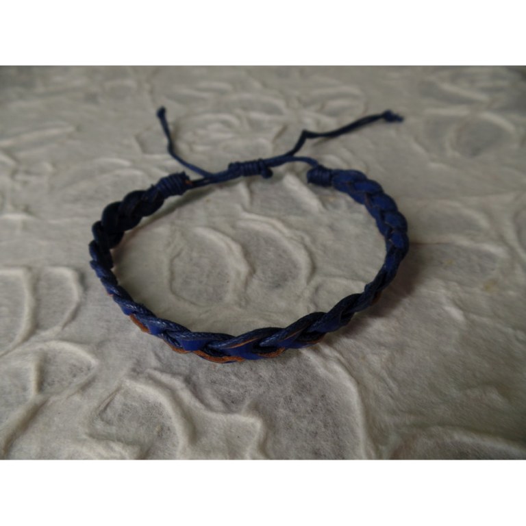 Bracelet cuir bleu foncé Agustina