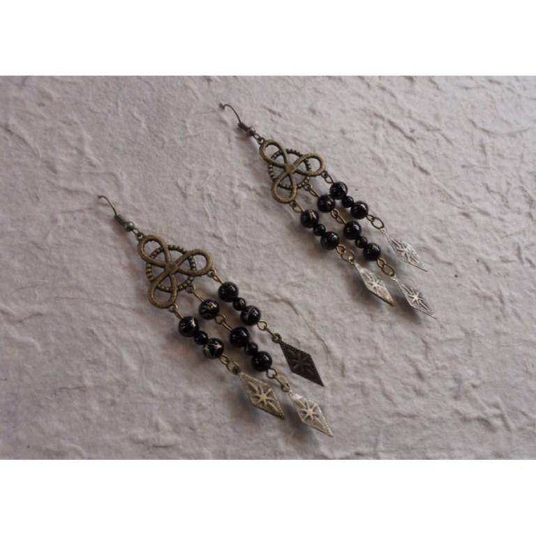 Pendants d'oreilles Kulap noirs