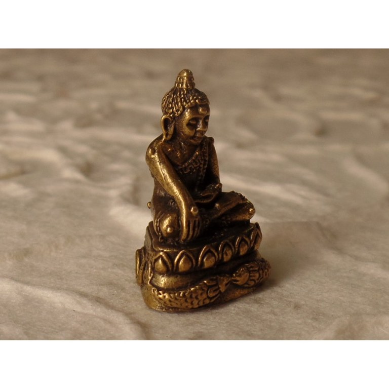 Miniature de Bouddha Bhumisparsa doré