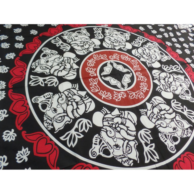 Tenture noire la ronde de Ganesh