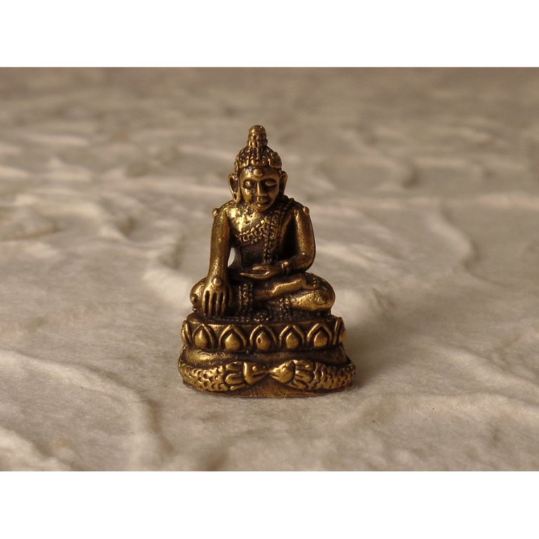 Miniature de Bouddha Bhumisparsa doré