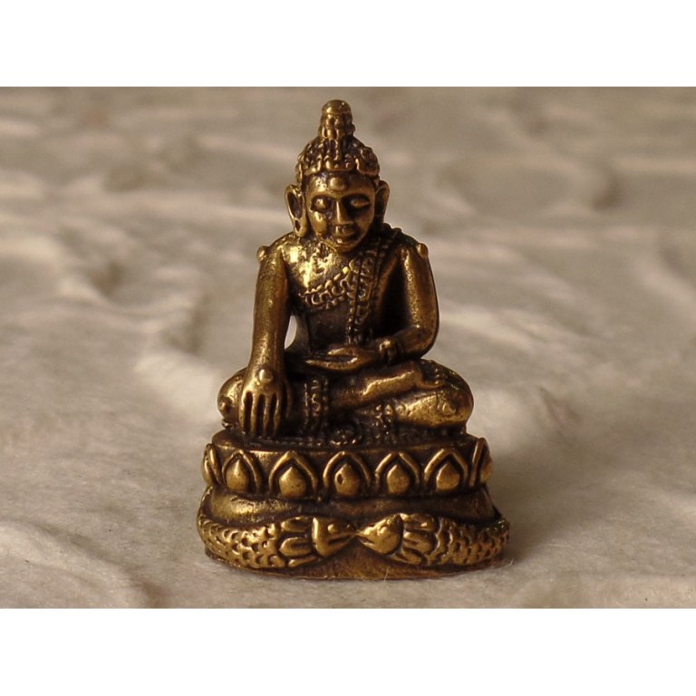 Miniature de Bouddha Bhumisparsa doré