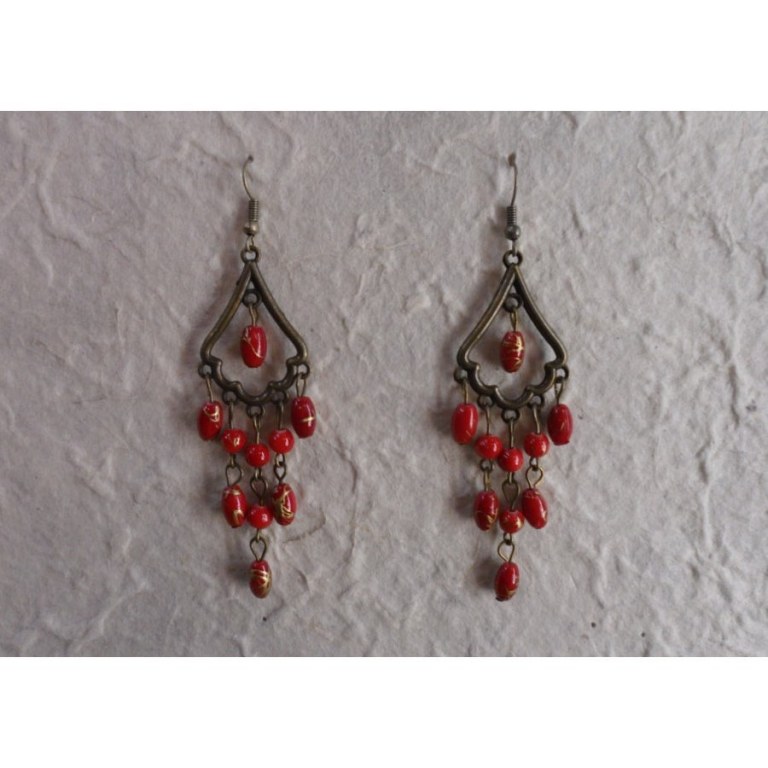 Pendants d'oreilles Yanisa rouges