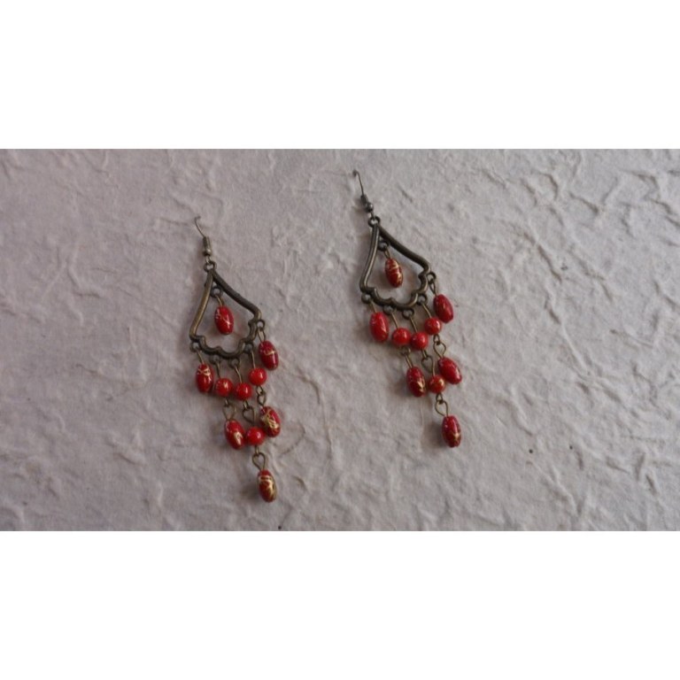 Pendants d'oreilles Yanisa rouges