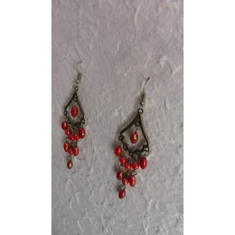 Pendants d'oreilles Yanisa rouges