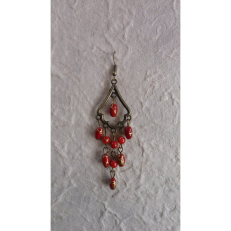 Pendants d'oreilles Yanisa rouges