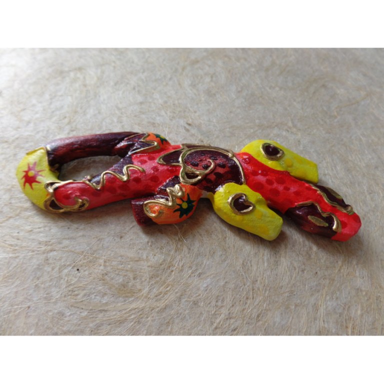 Magnet salamandre rouge/jaune