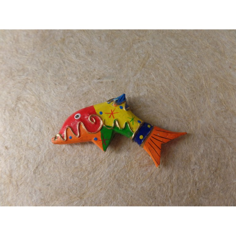 Magnet poisson rouge jaune vert orange