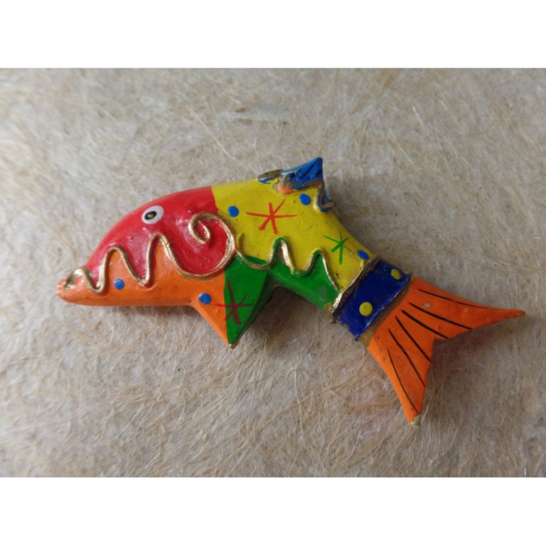 Magnet poisson rouge jaune vert orange